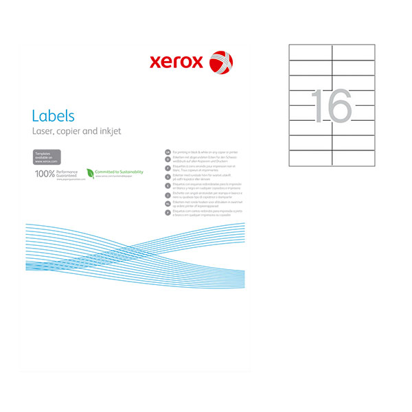 ---Етикети Xerox 105x37 mm A4 100 л. 16 етик.