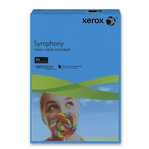 ---Цветна хартия Xerox Тъмносин A4 500 л. 80 g/m2 Наситен