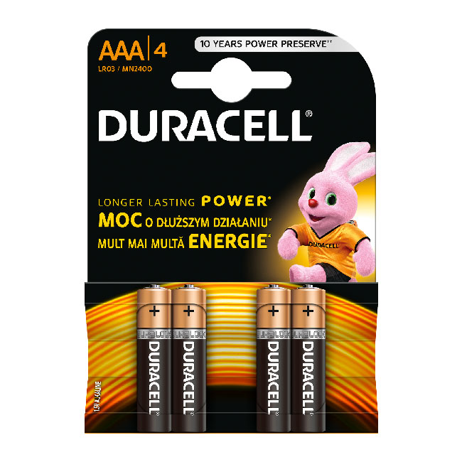 ---Алкална батерия Duracell Basic 1.5V LR3/AAA 4 бр.