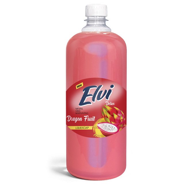 ---Течен сапун пълнител Elvi Dragon Fruit 1l Червен