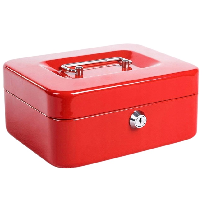 Метална каса Yanda 20x16x9 cm Червен