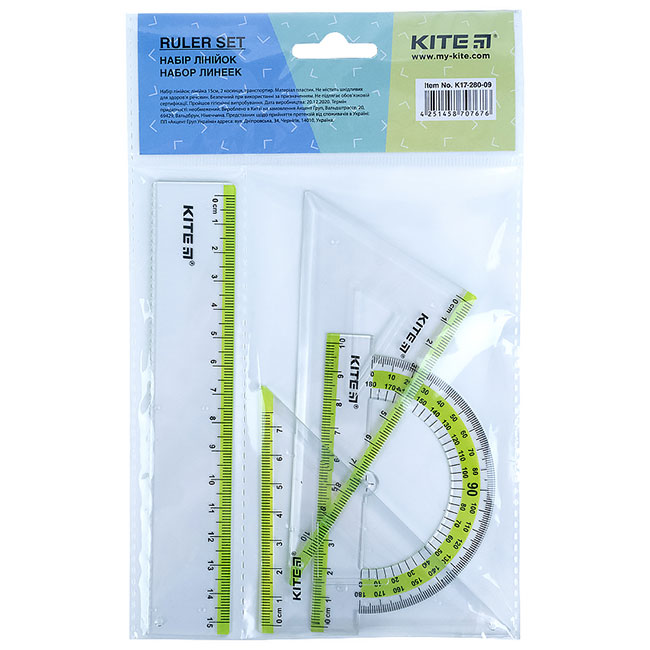 Комплект за чертане Kite Свтлозелен