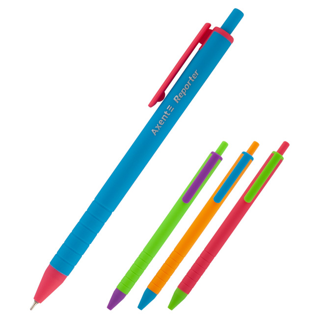 ---Автоматична химикалка Axent Reporter Color 0.7 mm Син