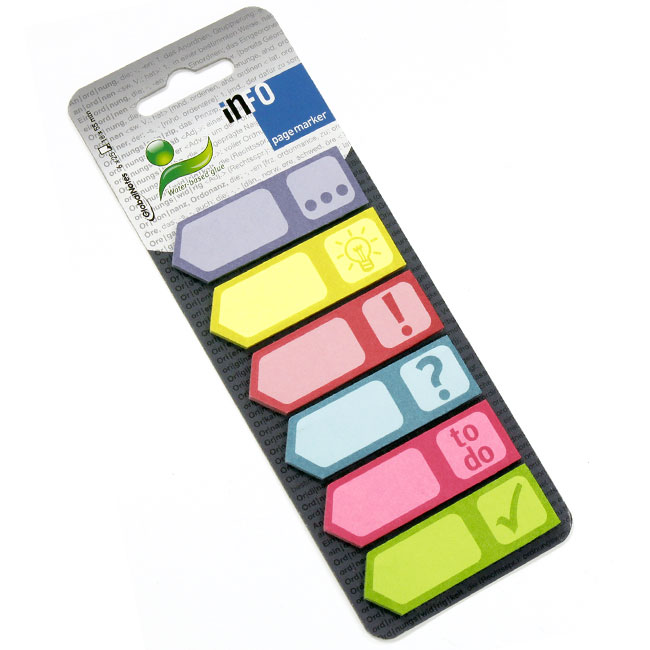 ---Лепящи индекси Info Notes 18x55 mm 6x25 л. Микс стрелка
