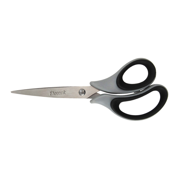 ---Ножица Axent Duoton Soft 16,5 cm  гумени дръжки Черен