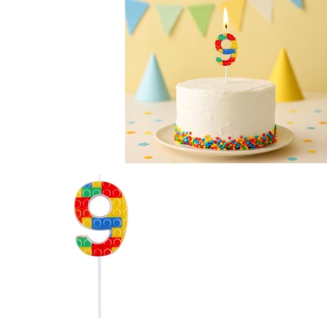 Свещ Blocks 4.5cm Цифра 9, 1бр.