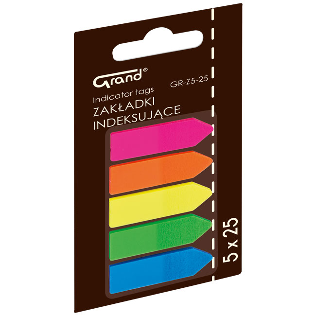 ---Лепящи индекси Grand PVC 45x12 mm 5x25 стрелка неон