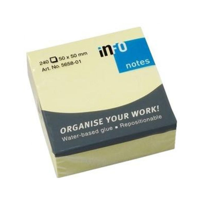 ---Самозалепващи листчета Info Notes Жълт 50х50 mm 240 л