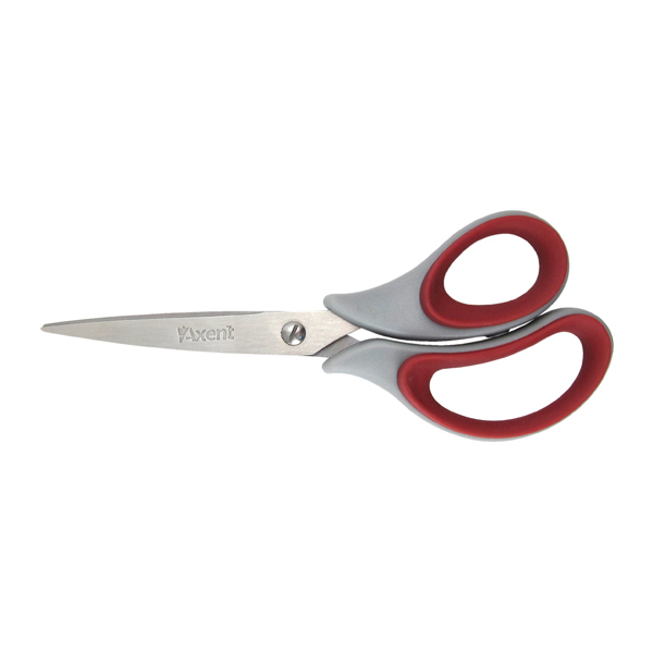 ---Ножица Axent Duoton Soft 16,5 cm гумени дръжки Червен