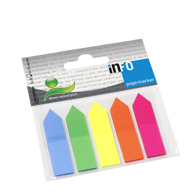 ---Лепящи индекси Info Notes PVC 44х12 mm 5x25 стрелка