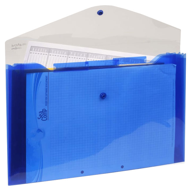 ---Папка с копче и разделители Karton Electra Син