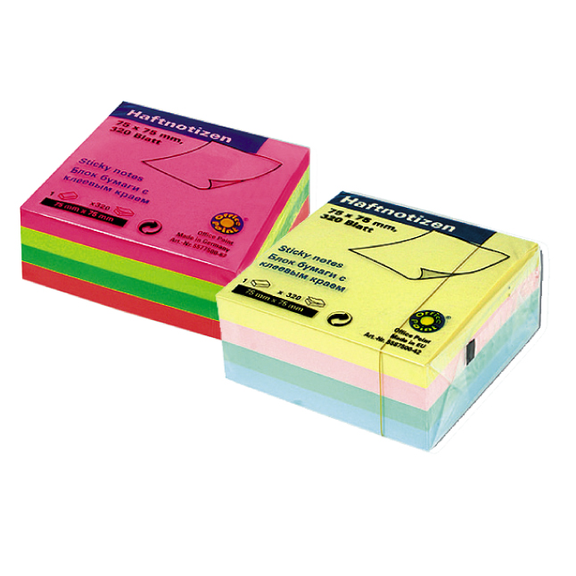 ---Самозалепващи листчета Office Point Неон 75х75 mm 320 листа