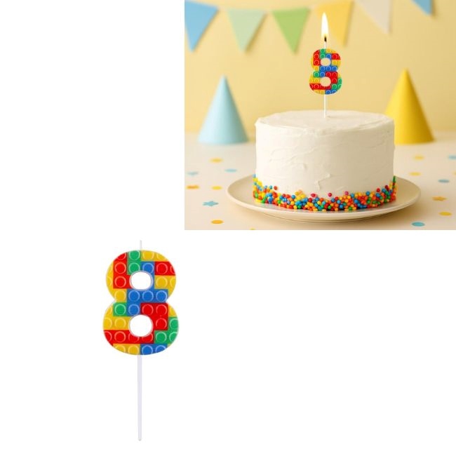 Свещ Blocks 4.5cm Цифра 8, 1бр.