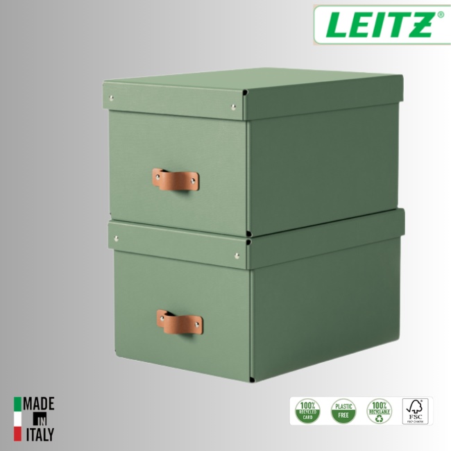 Архивна кутия Leitz Puro с капак 17л Зелен 2бр.