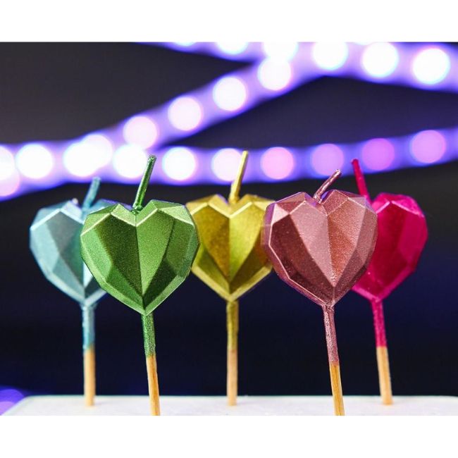 Свещ Hearts 2.5cm 5бр.