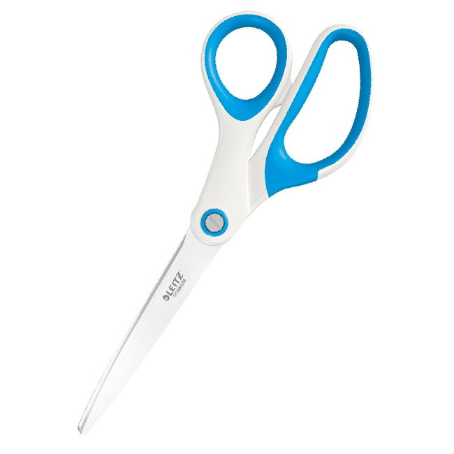 Ножица Leitz Wow Titanium 20.5 cm  гумени дръжки Син