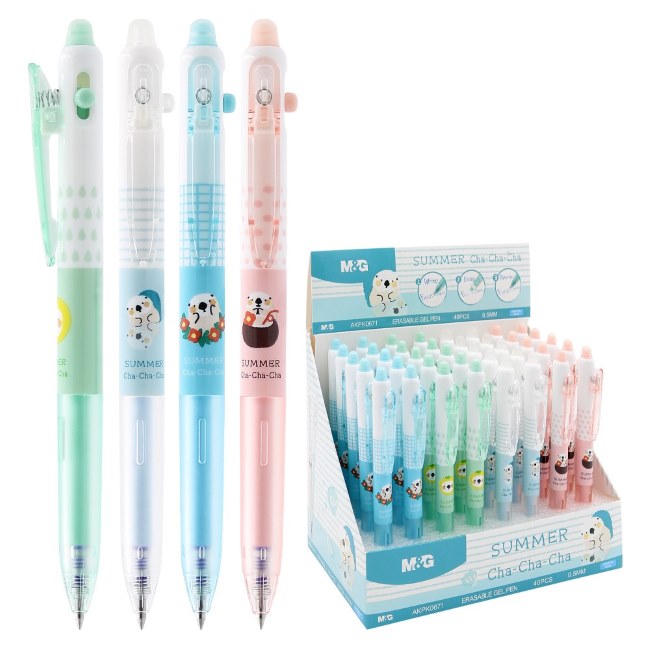 Авт.химикалка с гума M&G iErase Summer Cha-cha-cha 0.5mm Син