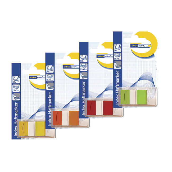 ---Лепящи индекси Office Point 25х43 mm 50 Червен неон