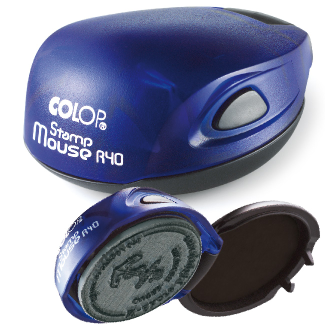 --------Печат джобен кръгъл Colop Mouse R40 син