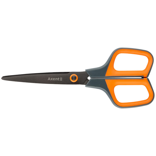 --------Ножица Axent Titanium 19 cm гумени дръжки Оранже