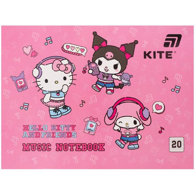 Нотна тетрадка Kite  Hello kitty fr. A5 20 л.