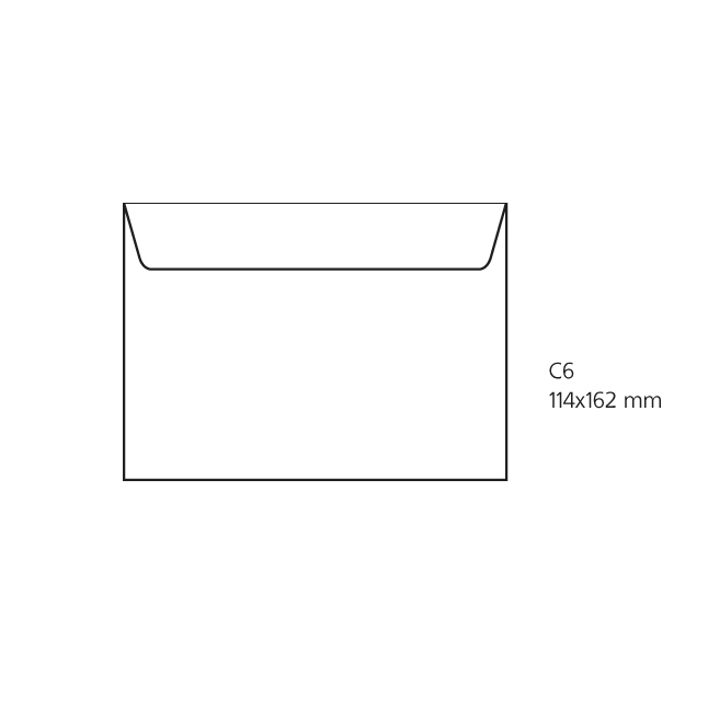 ---Плик бял C6 114 x 162 mm Стикер по дългата страна 100 бр.