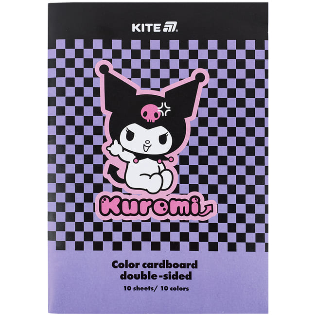 Цветен картон Kite в папка двустр Kuromi 10л. 190 g/m2
