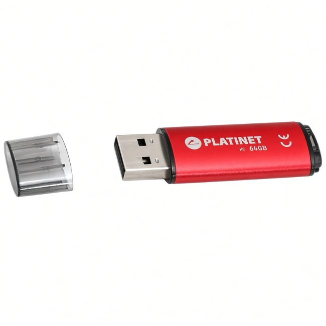Флаш памет Platinet X-Depo USB 2.0 64 GB Червена
