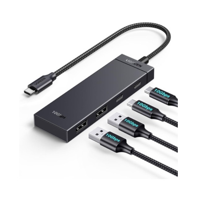 Хъб Ugreen CM806 2 x USB-A 3.0 A, 2 x USB-C, Input USB-C