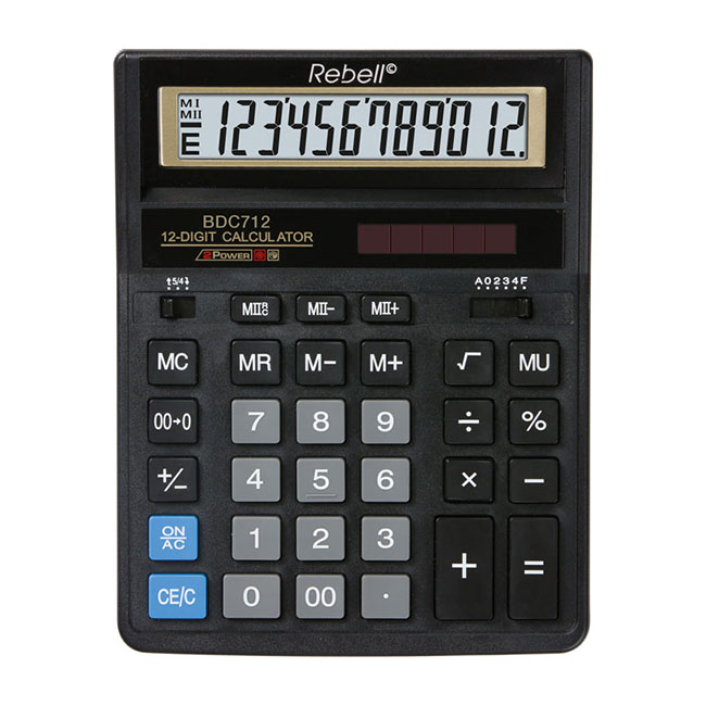 ---Настолен калкулатор Rebell BDC712 Черен
