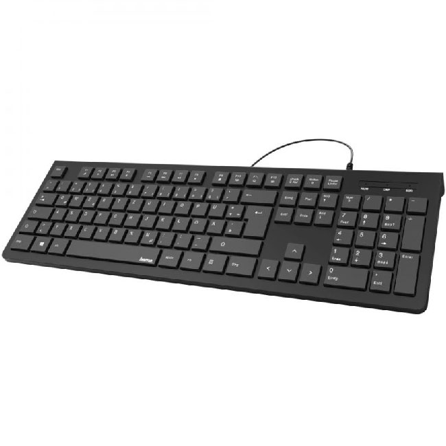 ---Клавиатура Hama CK-200, с кабел, USB-C, USB-A, Кирилизирана, Черна