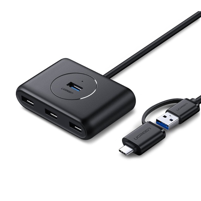 Хъб Ugreen CR113 4 x USB-A 3.0 A, Input USB-A / USB-C